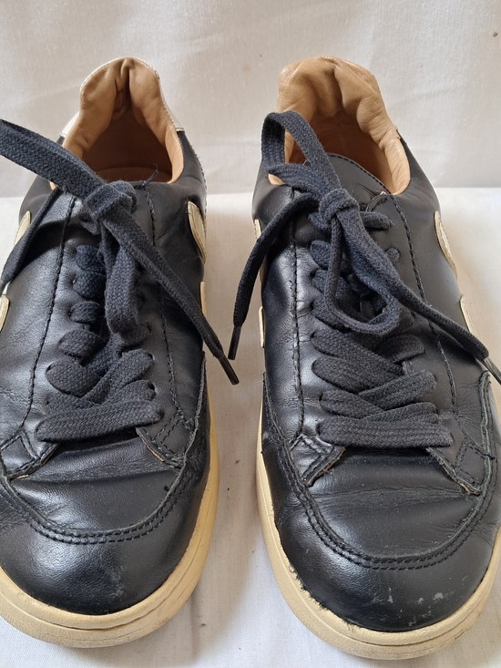 Veja Shoes - Veja V-10 Black White Leather Low‎ Top Lace Up Sneakers Shoes Women